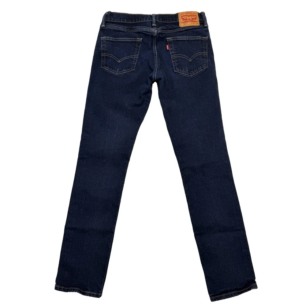 Levis 511 Jeans Mens 32x34 Blue Denim Slim Tapered Fit Dark Wash